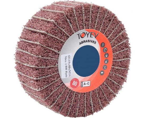 Валик комбинированный шлифовальный AKM (115x40 мм; M14; A-С+252X; P80) Toyev 004984 