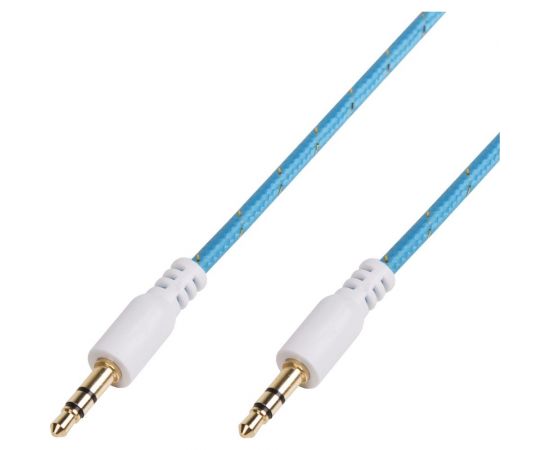 Кабель AUX аудио 3.5 мм REXANT в тканевой оплетке 1 м синий 18-4072 