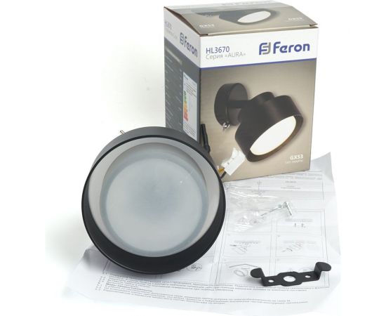 Светильник FERON HL3670 AURA 12W, 230V, GX53, черный артикул 48412 – изображение 17