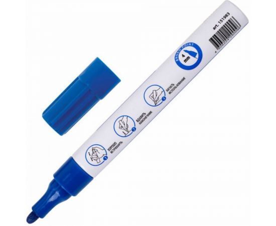 Лаковый маркер-краска BRAUBERG EXTRA paint marker 4 мм, синий, улучшенная нитро-основа, 151983 – изображение 2