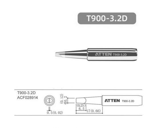 Паяльное жало T900-3.2D ATTEN 103539 – изображение 2