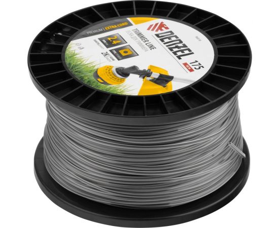 Леска двухкомпонентная EXTRA CORD (2.4 мм, 175 м, квадрат, на DIN катушке) для триммера Denzel 96818 – изображение 2