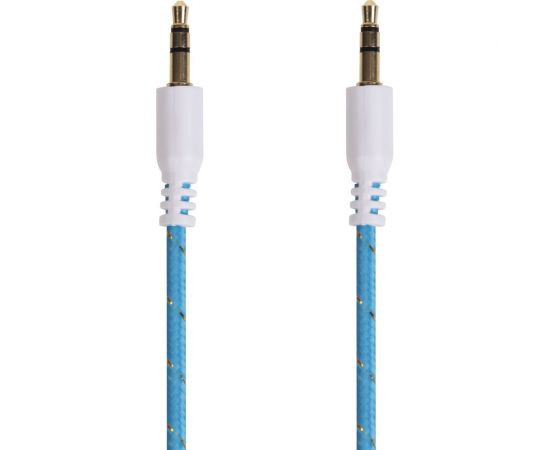Кабель AUX аудио 3.5 мм REXANT в тканевой оплетке 1 м синий 18-4072 – изображение 2