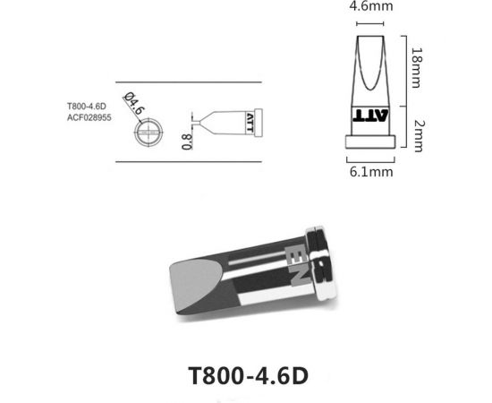 Паяльное жало T800-4.6D ATTEN 103563 – изображение 2