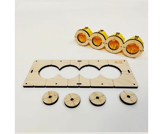 Шаблон для сверления подрозетников на 4 отверстия, 72 мм, толщина 8 мм, расстояние 71 мм РОТОР 4Shablon-v3-72 – изображение 2