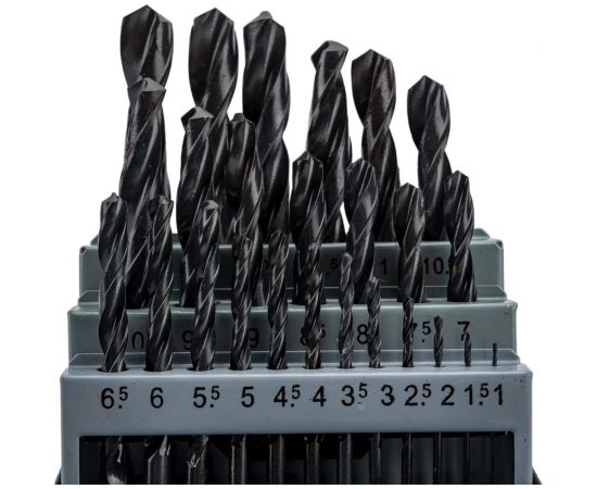 Набор сверл 25 шт, 1-13 мм, HSS 4241, металлический футляр ИНСТУЛС 00001518409 – изображение 3