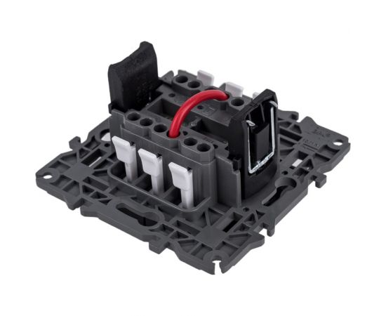 Двойной выключатель ЭРА 14-1104-05 10АХ-250В, IP20, Elegance, антрацит Б0034234 – изображение 3