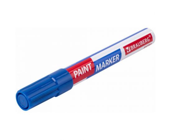 Лаковый маркер-краска BRAUBERG EXTRA paint marker 4 мм, синий, улучшенная нитро-основа, 151983 – изображение 5