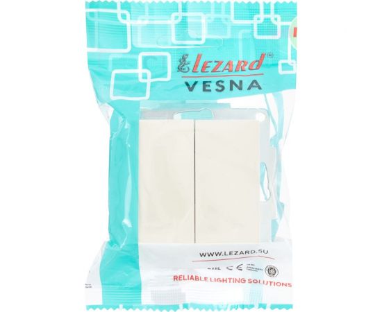 Двойной выключатель Lezard VESNA крем 742-0388-101 – изображение 6