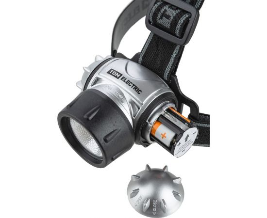 Светодиодный фонарь TDM ""Налобный"" 5 Вт COB, 300 лм, батарейки 3хAAA SQ0350-0073 – изображение 6