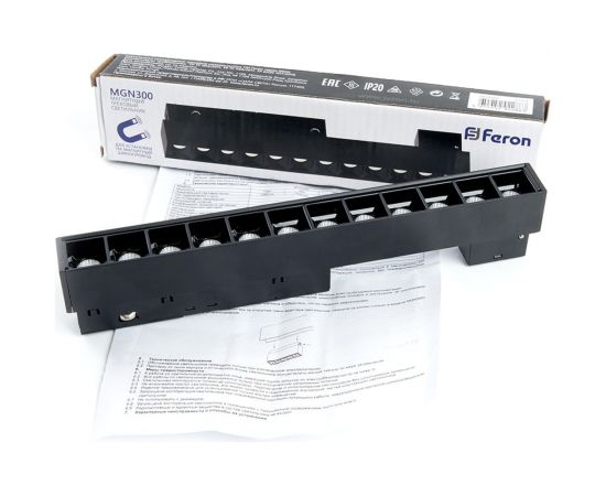 Светодиодный магнитный светильник FERON MGN300 трековый низковольтный 12W, 1080 Lm, 3000К, 30 градусов, черный 41934 – изображение 7