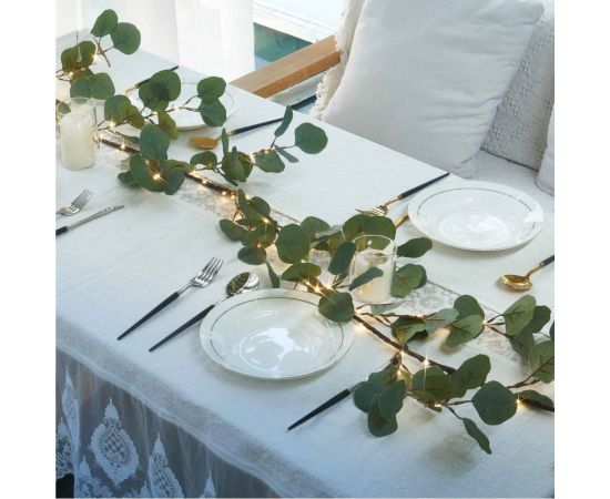 Гирлянда-Ветвь эвкалипта КОСМОС 1,8м, 3AA батарейки, 6ч таймер, кабель коричневый 80см, KOC_INT-B127 