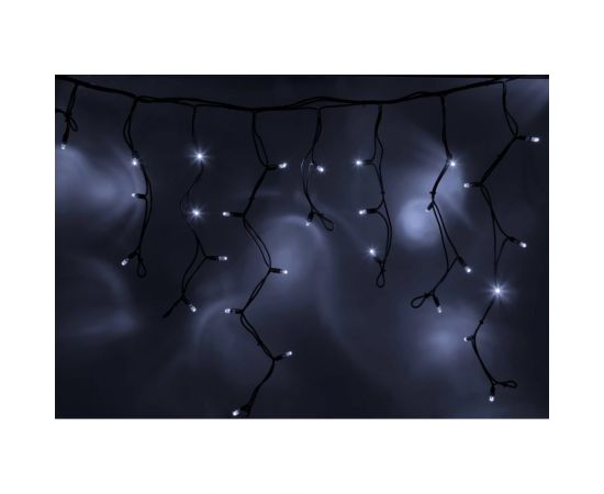 Гирлянда Neon-Night АЙСИКЛ бахрома, 5,6 х 0,9 м, черный каучук, ""Flashing"", IP65, 240 LED белые 255-255 