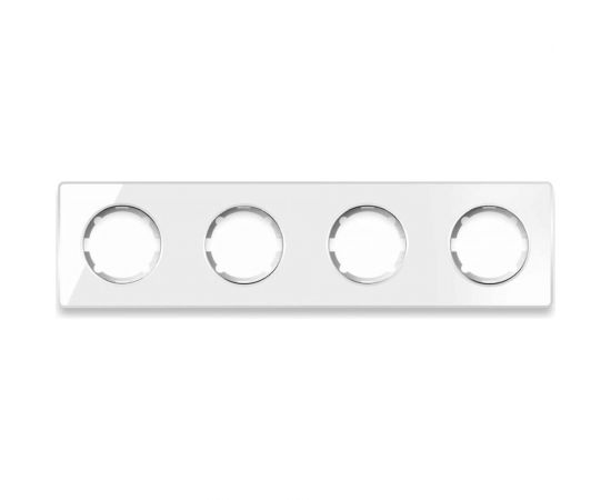 Стеклянная рамка OneKeyElectro Garda (для серии Florence) 4 поста, цвет белый 2234927 