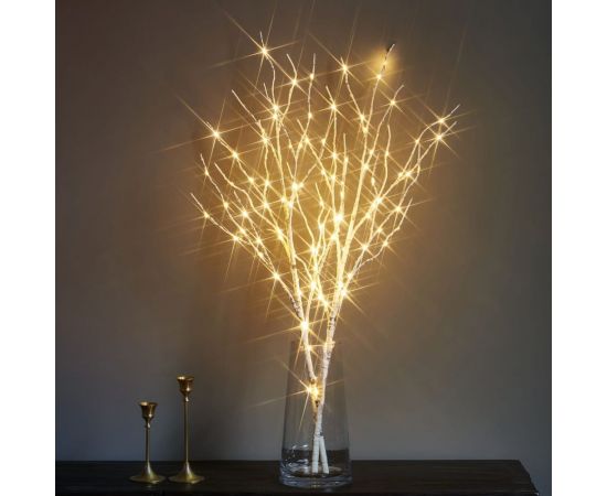 Гирлянда-Ветки березы КОСМОС 2шт, 80см, IP65, 3AA батарейки, 6ч таймер, кабель белый 50см, KOC_INT-B126 