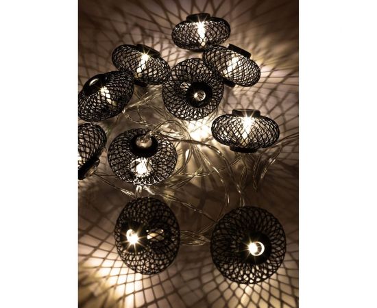 Гирлянда КОСМОС-Фонарики лофт метал. черн диаметр 5x3см 10LED, KOC_GIR-B119 