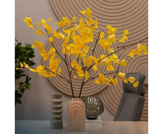 Гирлянда-Ветви гинкго КОСМОС 2шт, IP65, 3AA батарейки, 6ч таймер, кабель коричневый 50см, KOC_INT-B130 