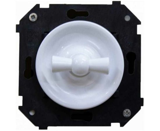 Одноклавишный выключатель Bironi, проходной, серия ""шедель"", скрытый монтаж, цвет белый B3-201-21 