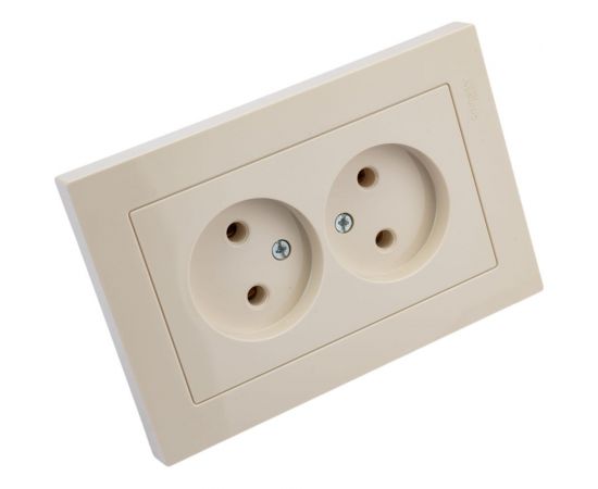 Розетка Schneider Electric AtlasDesign Беж б/з двойная, 16А, в сборе SE ATN000220 