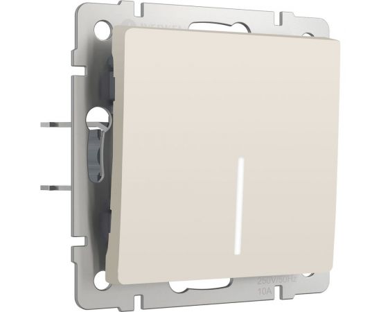 Одноклавишный проходной выключатель WERKELс подсветкой (айвори матовый) a062418 