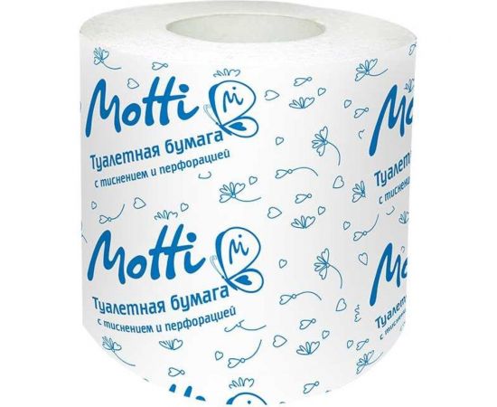 Туалетная бумага в рулоне Motti 1 слой, 54 м, белая, 17 г/м.кв.(-Ц) 105472 
