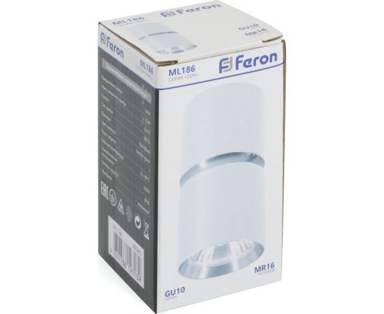 Потолочный светильник FERON ml186 barrel zen mr16 gu10 35w 230v, белый, хром 48640 – изображение 15
