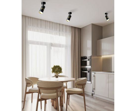 Настенно-потолочный светильник FERON ml1861 zen под лампу gu10, черный, золото 48641 – изображение 16