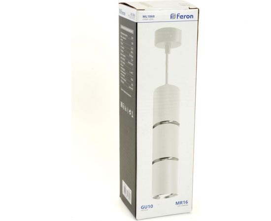 Потолочный светильник FERON ml1868 на подвесе mr16 35w 230v, белый, хром, 55x180, 48648 – изображение 18