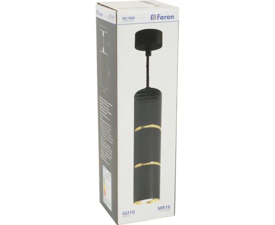 Потолочный светильник FERON ml1868 на подвесе mr16 35w, 230v, черный, золото 55x180, 48647 – изображение 20