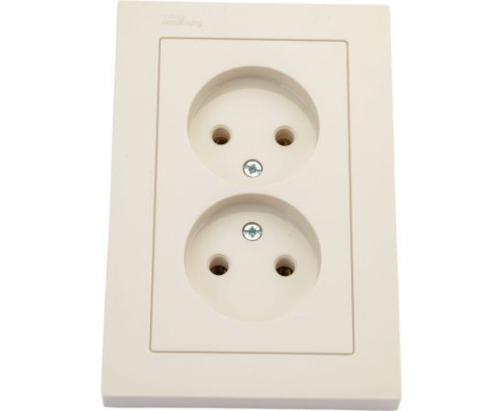Розетка Schneider Electric AtlasDesign Беж б/з двойная, 16А, в сборе SE ATN000220 – изображение 2