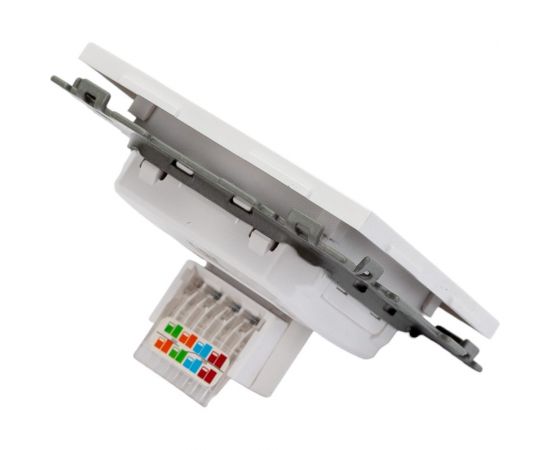 Компьютерная розетка CGSS RJ45 кат. 5e одинарная, белая ""Практика"" PL-W201C-WCG – изображение 2