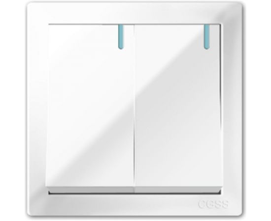 Двухклавишный проходной переключатель CGSS, белый ""Практика"" PL-W102-PWCG – изображение 2