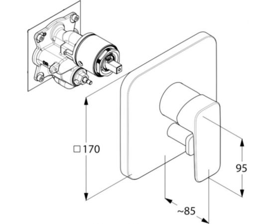 Душевая система со встроенным смесителем KLUDI Pure and Style 7в1, хром KL406300575 – изображение 2