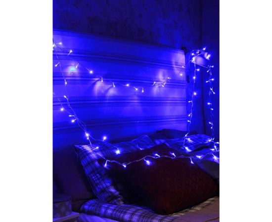 Гирлянда КОСМОС LED 100 светодиодов, синий, 10,8 м, 8 режимов мигания, KOC_GIR100LED_B – изображение 2