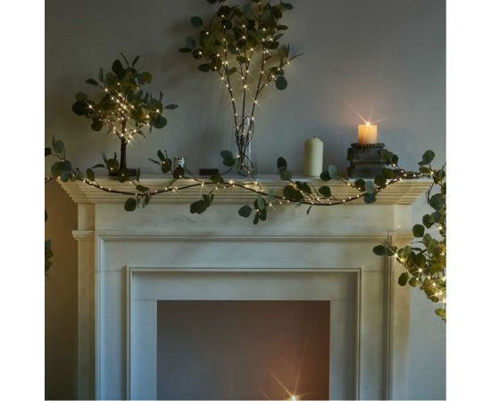 Гирлянда-Ветвь эвкалипта КОСМОС 1,8м, 3AA батарейки, 6ч таймер, кабель коричневый 80см, KOC_INT-B127 – изображение 2