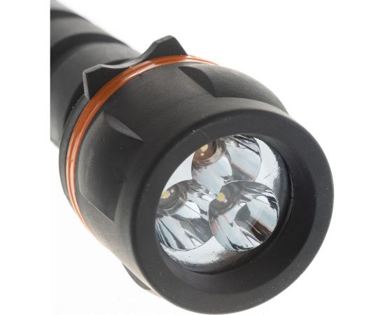 Фонарь TDM светодиодный, пластик, обрезиненный, 3 светодиода, 9 лм/Вт, батарейки 2xAA SQ0350-0014 – изображение 2