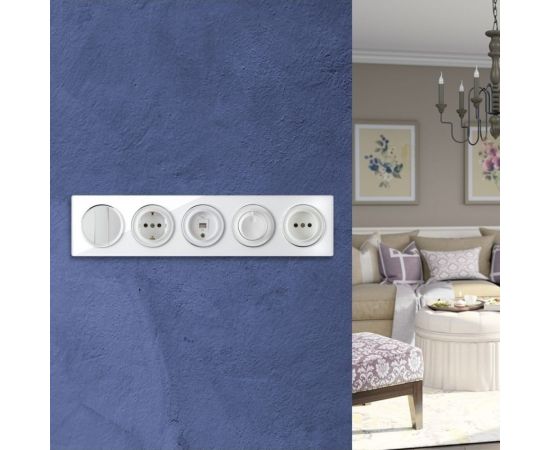 Стеклянная рамка OneKeyElectro Garda (для серии Florence) 5 постов, цвет белый 2234928 – изображение 2