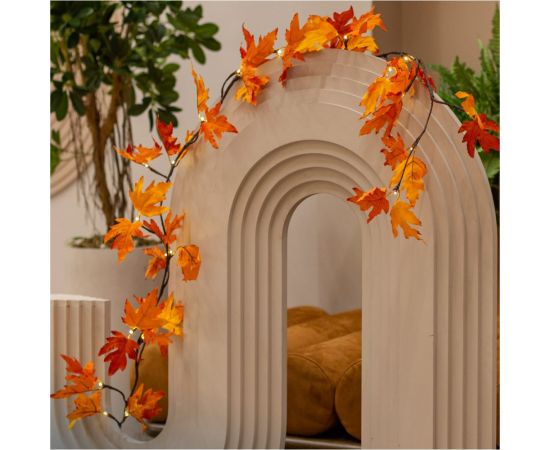 Кленовая гирлянда-ветвь КОСМОС 1,8м, IP65, 3AA батарейки, 6ч таймер, кабель коричневый 80см, KOC_INT-B129 – изображение 2