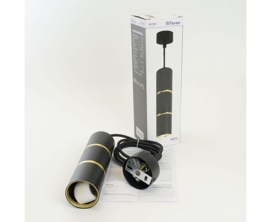 Потолочный светильник FERON ml1868 на подвесе mr16 35w, 230v, черный, золото 55x180, 48647 – изображение 21