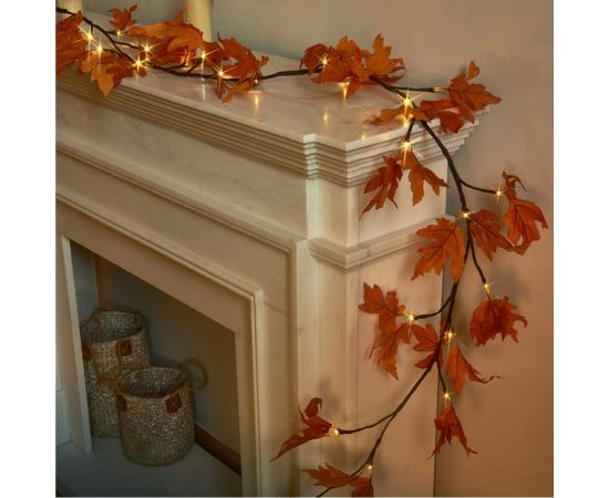 Кленовая гирлянда-ветвь КОСМОС 1,8м, IP65, 3AA батарейки, 6ч таймер, кабель коричневый 80см, KOC_INT-B129 – изображение 3