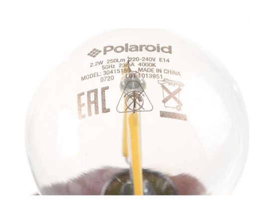 Светодиодная лампа Polaroid 220V FIL G45 2,2W 4000K E14 250lm PL-G45F2144 – изображение 3