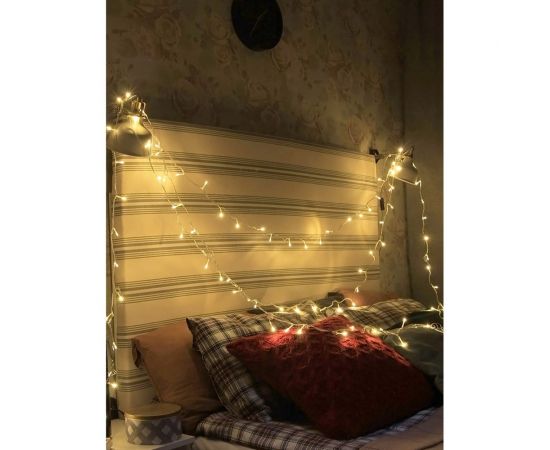 Гирлянда КОСМОС светодиодная 100 светодиодов, белый, 10,8 м, 8 режимов мигания, KOC_GIR100LED_W – изображение 3