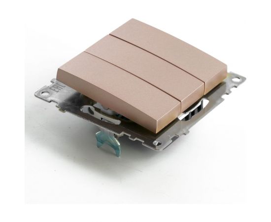 Выключатель 2-клавишный STEKKER механизм, gls10-7108-02, 250v, 10а, серия катрин, шампань, 49174 – изображение 3