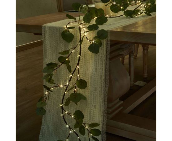 Гирлянда-Ветвь эвкалипта КОСМОС 1,8м, 3AA батарейки, 6ч таймер, кабель коричневый 80см, KOC_INT-B127 – изображение 3