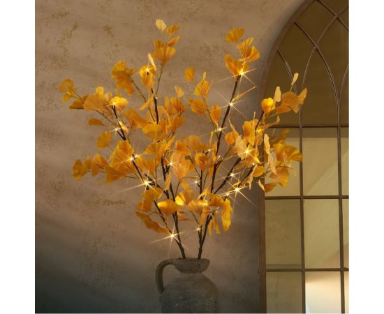 Гирлянда-Ветви гинкго КОСМОС 2шт, IP65, 3AA батарейки, 6ч таймер, кабель коричневый 50см, KOC_INT-B130 – изображение 3