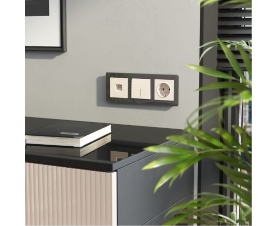 Одноклавишный проходной выключатель WERKELс подсветкой (айвори матовый) a062418 – изображение 3