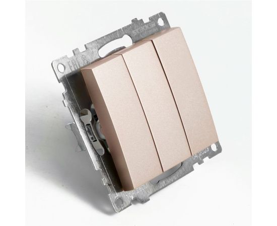 Выключатель 2-клавишный STEKKER механизм, gls10-7108-02, 250v, 10а, серия катрин, шампань, 49174 – изображение 4