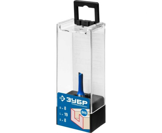 Пазовая прямая фреза ЗУБР Профессионал 8x19 мм, хвостовик 8 мм 28753-8-19 – изображение 4