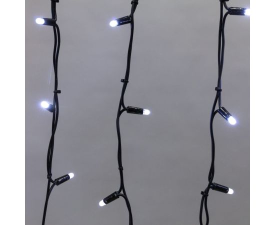 Гирлянда Neon-Night АЙСИКЛ бахрома, 5,6 х 0,9 м, черный каучук, ""Flashing"", IP65, 240 LED белые 255-255 – изображение 4