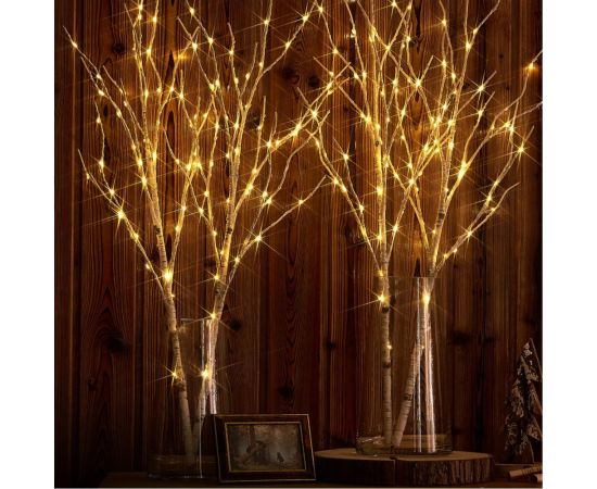 Гирлянда-Ветки березы КОСМОС 2шт, 80см, IP65, 3AA батарейки, 6ч таймер, кабель белый 50см, KOC_INT-B126 – изображение 4